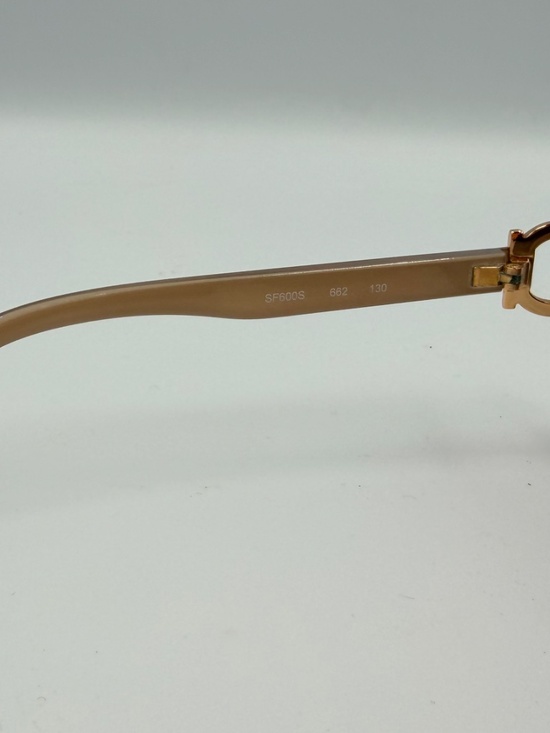 Salvatore Ferragamo SF600S Beige Gold Gancini Oversized Sunglasses w/ Case main image 6